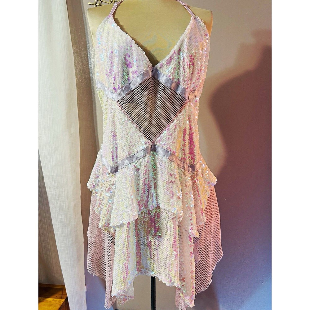 Dolls Kill Club Exx Fantastical Firefly Sequin Mini Dress 1X Rave Festival